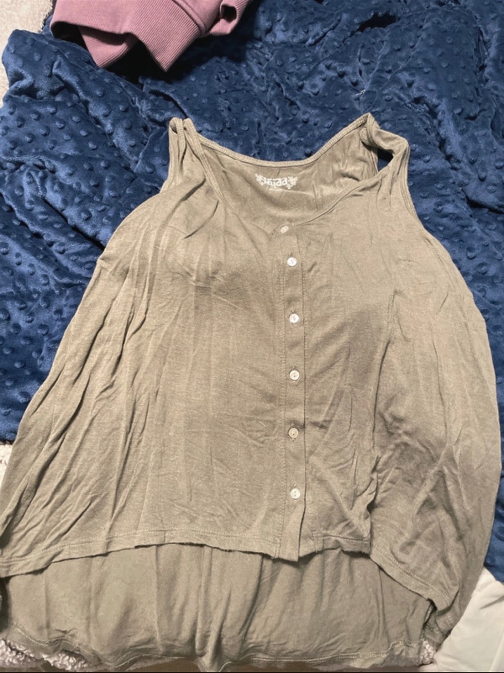 Mudd Olive Button-Front Women's Tank Camisole